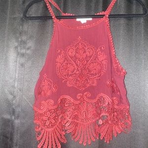 Red crop top